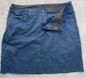 Women's REI Skort Blue Solid Embroidery 8 Active Pull-On Active Hike Tennis Sun - Picture 1 of 13