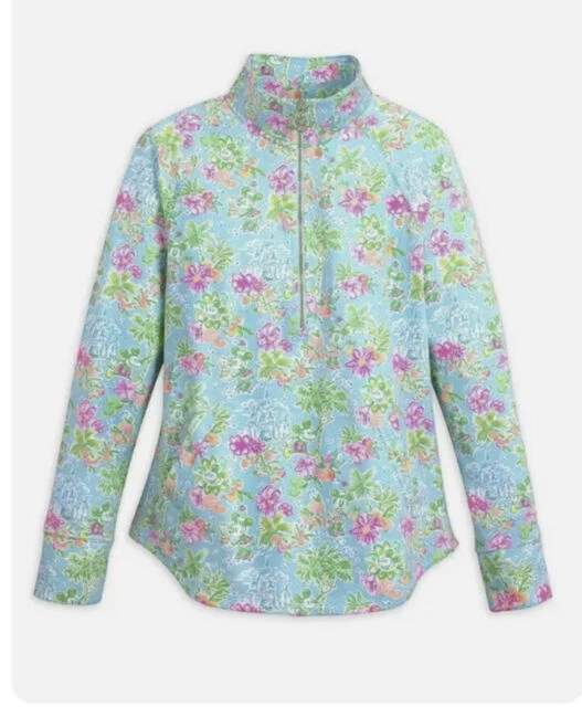 Lilly Pulitzer UPF 50+ Women's Skipper Popover - L, Lilly Loves Disney/Blue Ibiza (006395)