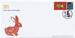 GB 2023 - Mondneujahr, Jahr des Hasen Sonderhandmarke Smilers Cover #3 - Bild 1 von 1