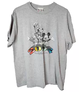 Vintage Official Walt Disney World 2004 Graphic T-Shirt Grey Sz L Mickey Donald - Picture 1 of 5