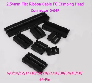 2.54mm Flat Ribbon Cable FC Crimping Head Connector 6/8/12/18/20/30/40/50/64-Pin - Picture 1 of 22