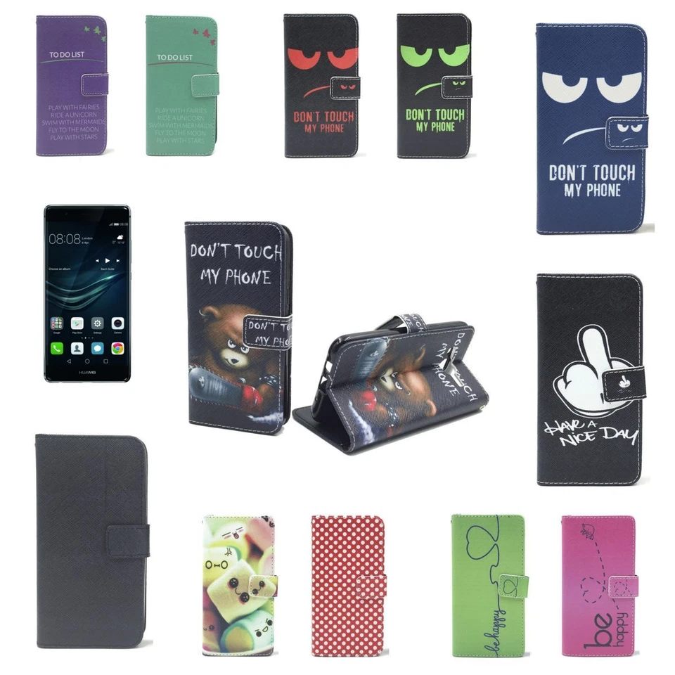 Housse Pour Huawei P9 Flip Cover Étui Protection Motif Portefeuille Style Livre - Photo 1/1