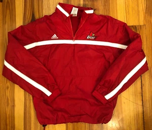 Adidas Louisville Cardinals Tennis Quarter Zip Jacket NCAA Red MEDIUM - Picture 1 of 5