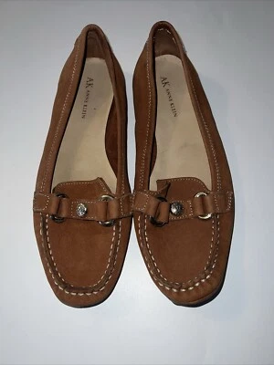 Zapatos Mocasines Anne Klein Gamuza Talla 7.5 Cuero Superior Foto 1 de 4