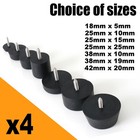 Set of 4 Rubber Feet with Screws for Chairs Tables Appliances Furniture Machines