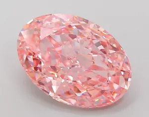 6.29 CT Vivid Pink Oval Lab Grown Diamond For Engagement Ring - IGI Certified - Picture 1 of 4