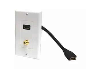 Placa de pared Steren HDMI Pigtail + 1-F81 decorador marfil - Imagen 1 de 1