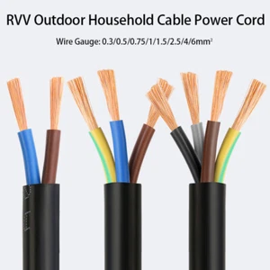 RVV Outdoor Household Cable Power Cord Wire Gauge:0.3mm²-6mm² Pure Copper Core - Picture 1 of 15
