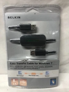 NEW Belkin Easy Transfer Cable 8 ft Double 2.4m USB 2.0 Windows XP or Vista to 7 - Picture 1 of 6