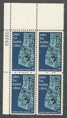 US. 1333. 5c. View of Model City. Urban Planning. Plate Block of 4. MNH. 1967 - Image 1 of 2