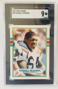 1989 Topps Traded Randall McDaniel Rookie #54T SGC 9 MT Minnesota Vikings HOF - Picture 1 of 2