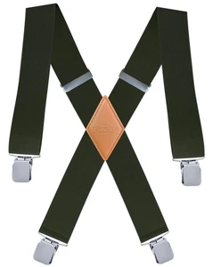 ZEAIFROOG Bretelle Grandi e Alte per Uomo Resistenti 2" Larghe .A Forma di X Nero... - Foto 1 di 6