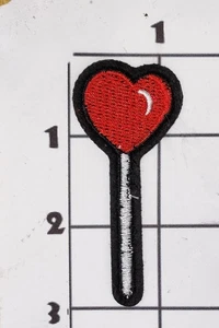 Heart Lollipop Patch Embroidered Iron On Applique Uniform Costume Cosplay - Picture 1 of 1