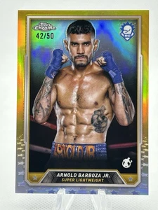 2024 Topps Chrome Boxing Arnold Barboza Jr. Gold Refractor /50 #18 - Picture 1 of 2