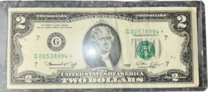 1976 $2 Federal Reserve Note Chicago *STAR* #G00538994* Miscut Error Low Serial - Picture 1 of 5