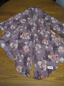 TORRID Damen lila Blumen Boho Kimono vorne offen Cardigan Gr. 3/4, 24 26 - Bild 1 von 11