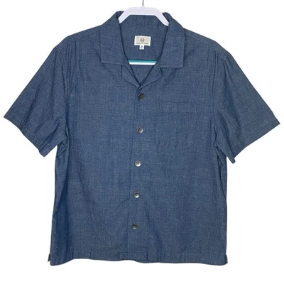 Camisa masculina AG Adriano Goldschmied gola M acampamento manga curta praia de promoção NOVA - Imagem 1 de 4