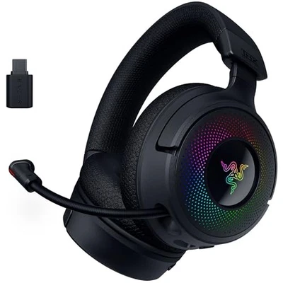 Razer Kraken V4 Gaming Headset TriForce Titanium 40mm Driver Clear and P [New!!] - Image 1 of 4