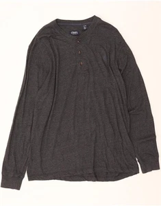 CHAPS Mens Top Long Sleeve XL Grey Flecked Cotton DO69 - Picture 1 of 3