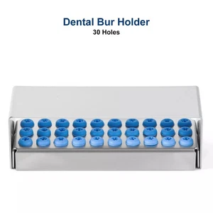 Scatola Disinfezione Dentale 30 Fori Trapano Implantare Frese Silicone Rack Supporto Blocco - Foto 1 di 12