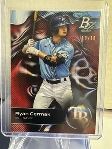 Ryan Cermak 2023 Bowman Platinum Prospect Red 10/10 TOP-74 Tampa Bay Rays - Picture 1 of 2