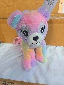PLUSH PUPPY Rainbow 10" Plush Stuffed Animal Toy PURSE KIDS GIRLS CUTE - Picture 1 of 9