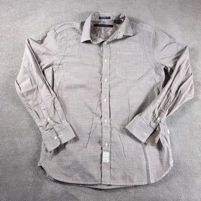 Sean John Shirt Mens Large Gray 100% Cotton Tailored Fit Rounded Hem Button Up - Image 1 of 4