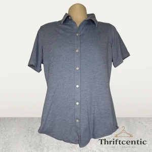 Camisa informal Hugo Boss BOSS "Sharp Fit" azul manga corta talla M 100 % algodón - Imagen 1 de 4