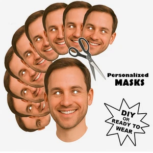 Máscaras faciales personalizadas con foto recorte facial personalizado para fiesta de cumpleaños de noche de gallina - Imagen 1 de 18