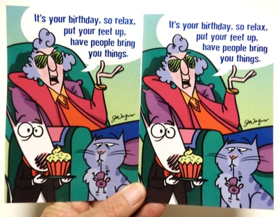 2 Cards Hallmark Birthday MAXINE J Wagner You Know, Pretend You're a Man - Image 1 of 4