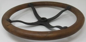 VINTAGE ORIGINAL Early Ford Model T Wood 15" Steering Wheel Antique Cast Iron - Bild 1 von 13