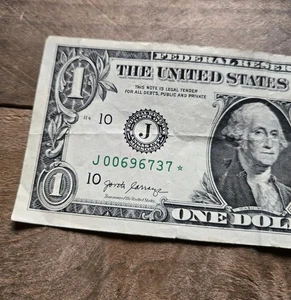 REPEATER Double 2017 SERIES $1 DOLLAR BILL *STAR* NOTE (J00696737*) - Picture 1 of 6
