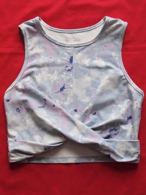 WILDFOX SWEAT Top Corto GRANDE Acuarela Tie Dye TWIST FRONT Deportes Tanque Entrenamiento Foto 1 de 4