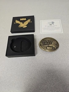 NRA Golden Eagles 2013 Commemorative LTD Belt Buckle Brass W/Box #D-5 - Picture 1 of 3