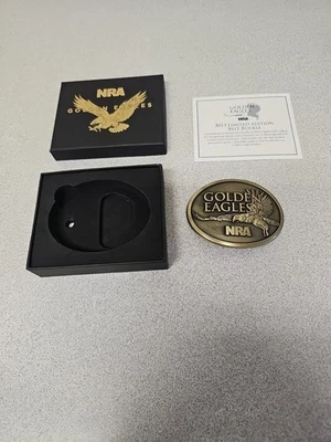 NRA Golden Eagles 2013 Commemorative LTD Belt Buckle Brass W/Box #D-5 - Image 1 of 3