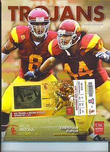 USC - Arizona 1. Oktober 2011 Spielprogramm und vollständiger Ticket-Stub - Bild 1 von 1