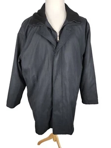 geoffrey beene Mens 46 R Black Poly Nylon Blend Removable Lining Coat 3/6 - Picture 1 of 24