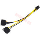Dual SATA to PCI-E Power Cable 15Pin SATA to 6pin Video Card Power Adapter Cable