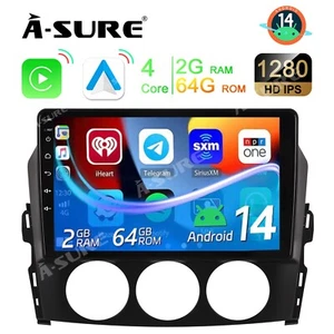 2+64GB Android 14 Stereo Radio GPS CarPlay For Mazda MX-5 Miata 2005-2014 Navi - Picture 1 of 13