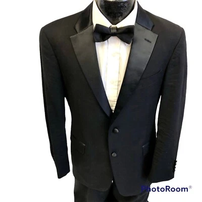 Tommy Hilfiger TUX Sport Coat Tuxedo SATIN Lapel Jacket Formal PROM Blazer 38 - Image 1 of 4