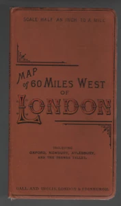 1890 Map of 60 Miles West Of London Gall And Inglis London & Edinburgh Vintage - Picture 1 of 2