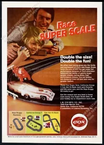 Cox Super Scale 1973 juego de carreras de coches tragamonedas Porsche 917 McLaren foto anuncio impreso vintage - Imagen 1 de 7