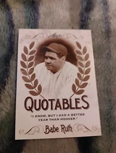 2016 Leaf Babe Ruth Zitate #Q09 Babe Ruth Sultan von Swat New York Yankees - Bild 1 von 2
