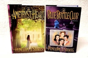 Lot of 2 Penelope Stokes Amethyst Heart Blue Bottle Club Christian Religious - Picture 1 of 3