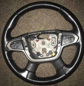 14-19 GM SILVERADO SIERRA TAHOE YUKON LEATHER BLACK STEERING WHEEL USED OEM - Picture 1 of 5
