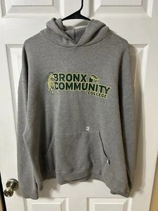 Bronx community college pullover felpa con cappuccio grigio taglia XL - Foto 1 di 6