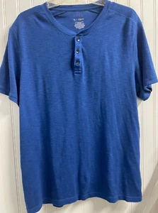 Apt 9 Premier Flex Herren XL Shirt Pullover Knopfleiste Kurzarm Blau - Bild 1 von 10