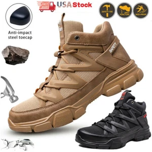  Men's Sneakers Safety Shoes Steel Toe Work Boots Indestructible Waterproof Boot - Picture 1 of 22