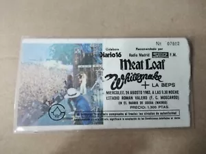 Meat Loaf E La Beps Mercoledì 24 Agosto 1983 Madrid - Ingresso Biglietto - Foto 1 di 1