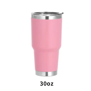 30 Oz Double Walled Vacuum Coffee Mug, Stainless Steel Tumbler With Lid (Pink) - Picture 1 of 3